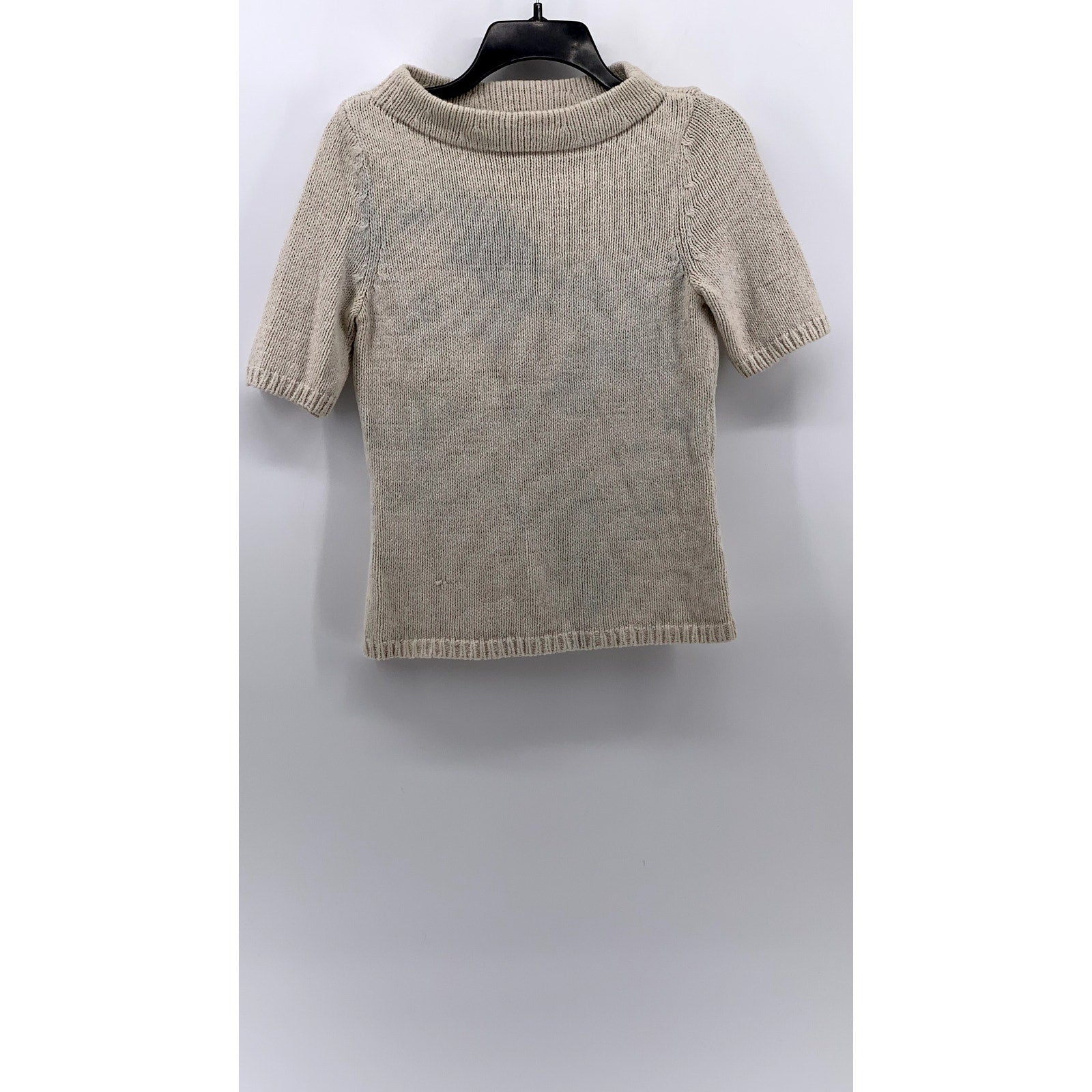 TALBOTS Women's Petite Beige Knit Boatneck Sweater Top SZ S