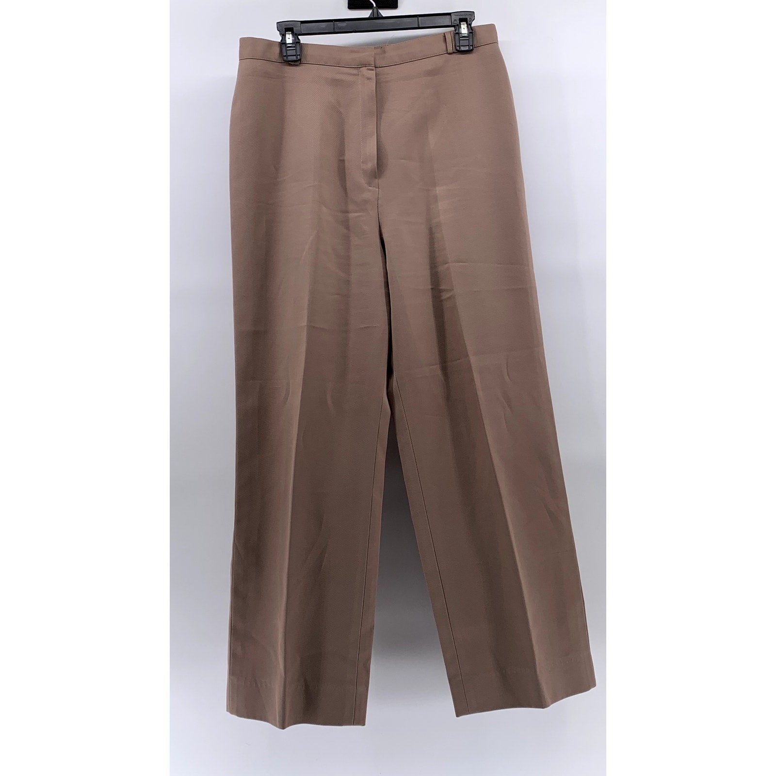 PONT-HER Women's Vintage Light Brown Wide-Leg Regular-Fit Pants SZ L