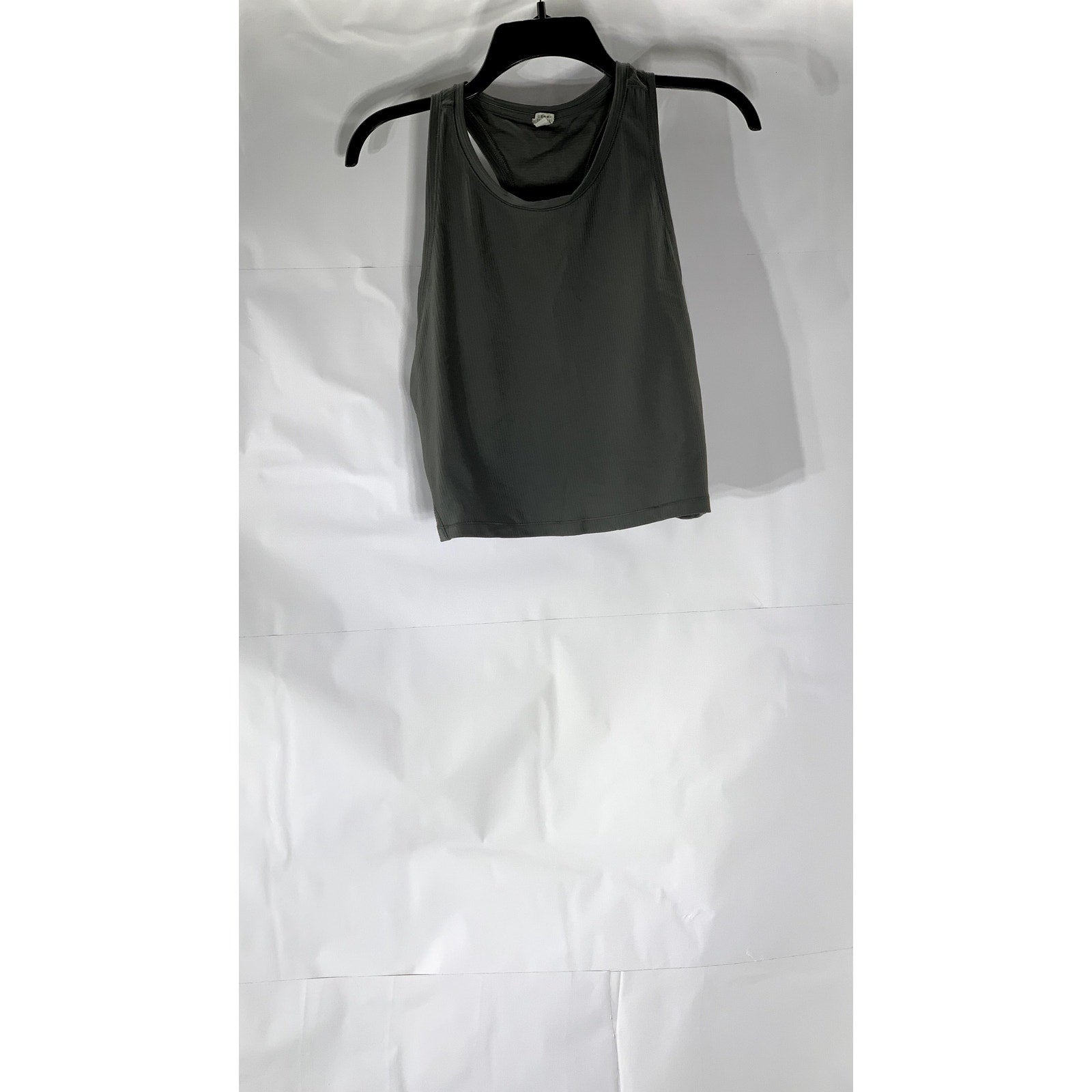 90 DEGREE BY REFLEX Women’s Charcoal Ribbed Racerback Cropped Tank Top SZ XL