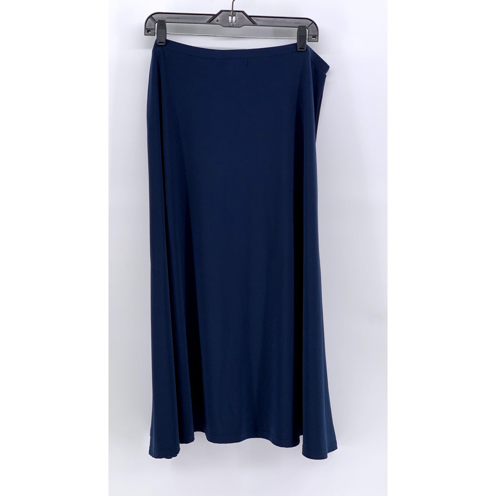 CHAPS Women's Navy Solid Pull-On Maxi Skirt SZ L