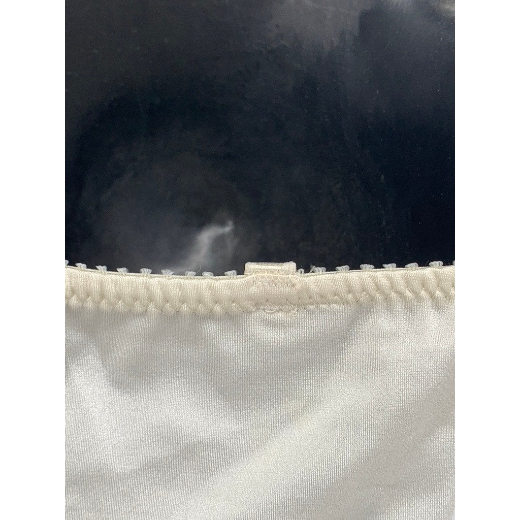 LORMAR Women's White Lace-Trim Satin Strapless Bodysuit SZ SZ 3(US-M)