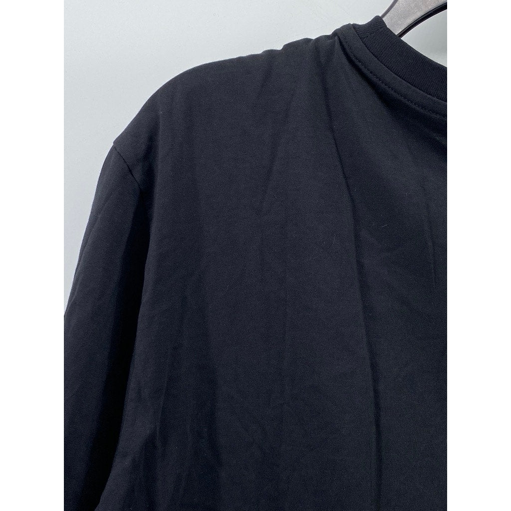 D.RT Men's Black-Multi Advntr Graphic Crewneck Short Sleeve Casual T-Shirt SZ L