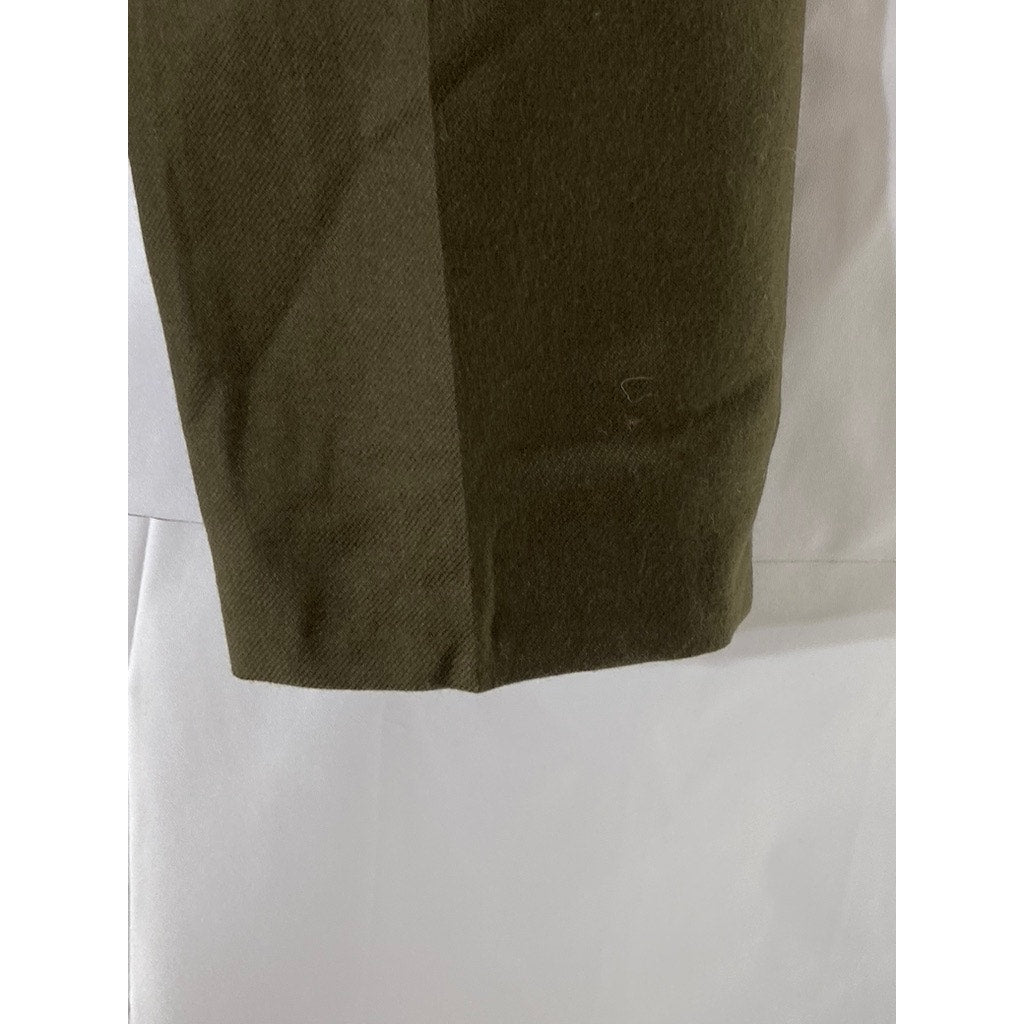 GIORGIO SANT'ANGELO Petite Women's Vintage Olive Green Pleated Wool Pant SZ 8