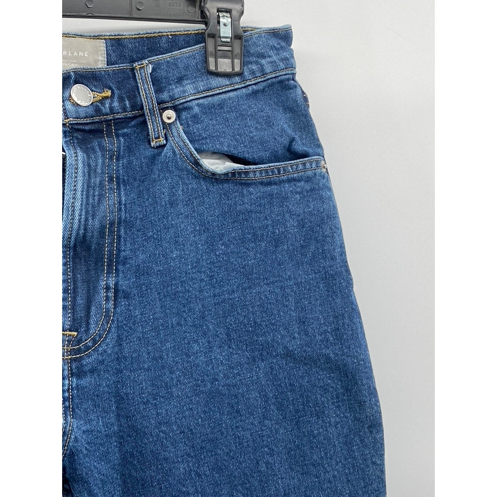 EVERLANE Women's Dark Blue High-Rise Straight-Leg The Original Cheeky Jean SZ 28