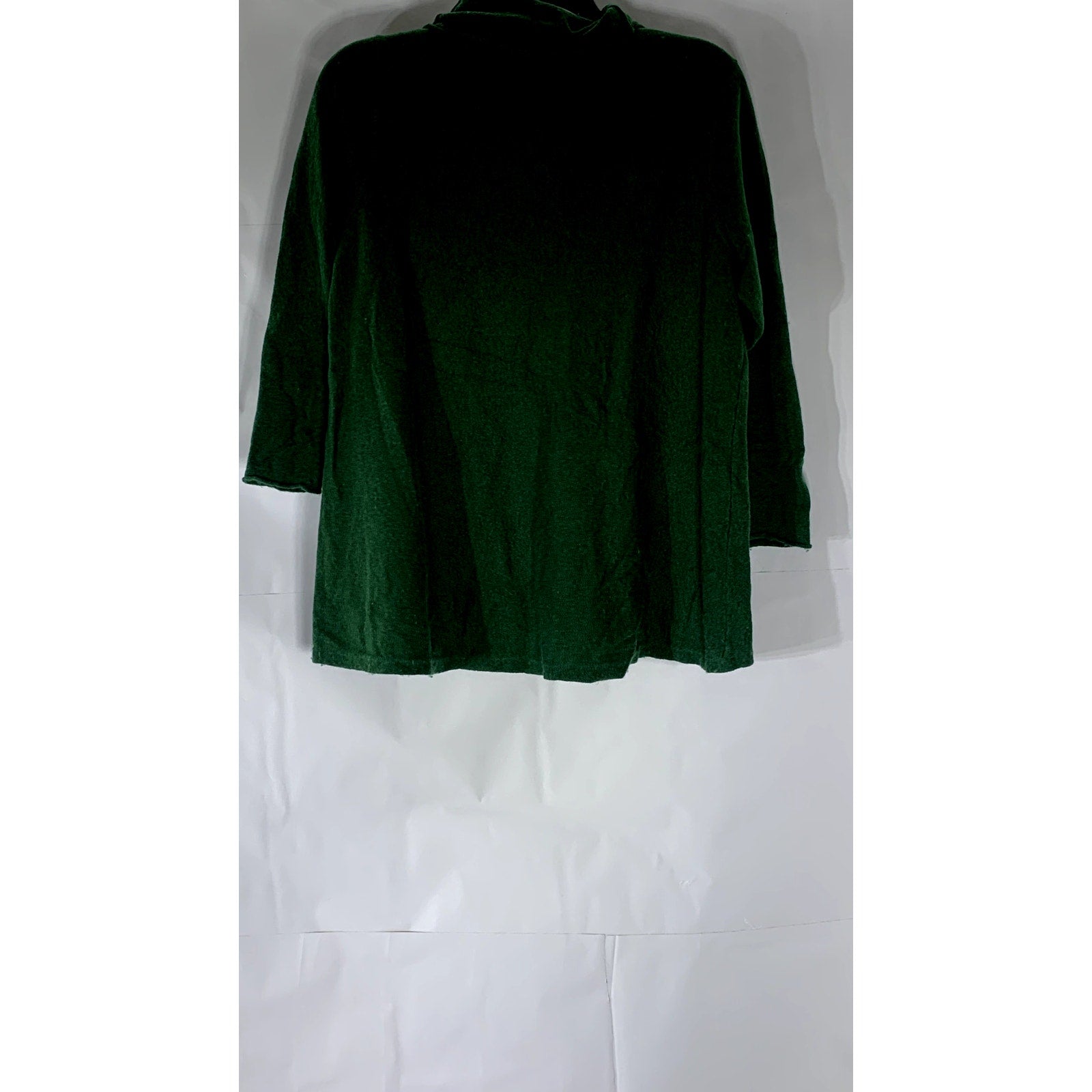 UNBRANDED Women’s Dark Green Tencell-Merino Wool Turtleneck Pullover Sweater SZM