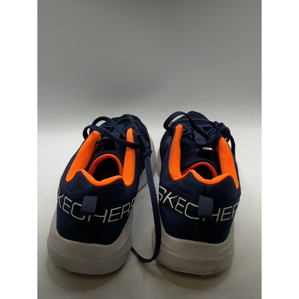 SKECHERS Women's Navy-Orange Air Cooled Goga Mat Go Run Elevate Sneakers SZ 7