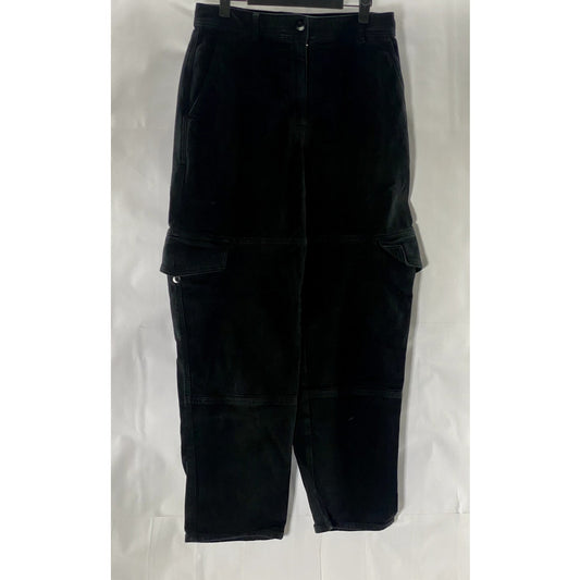 ARITZIA WILFRED FREE Women's Black Solid Cargo Straight-Leg Pants SZ 6