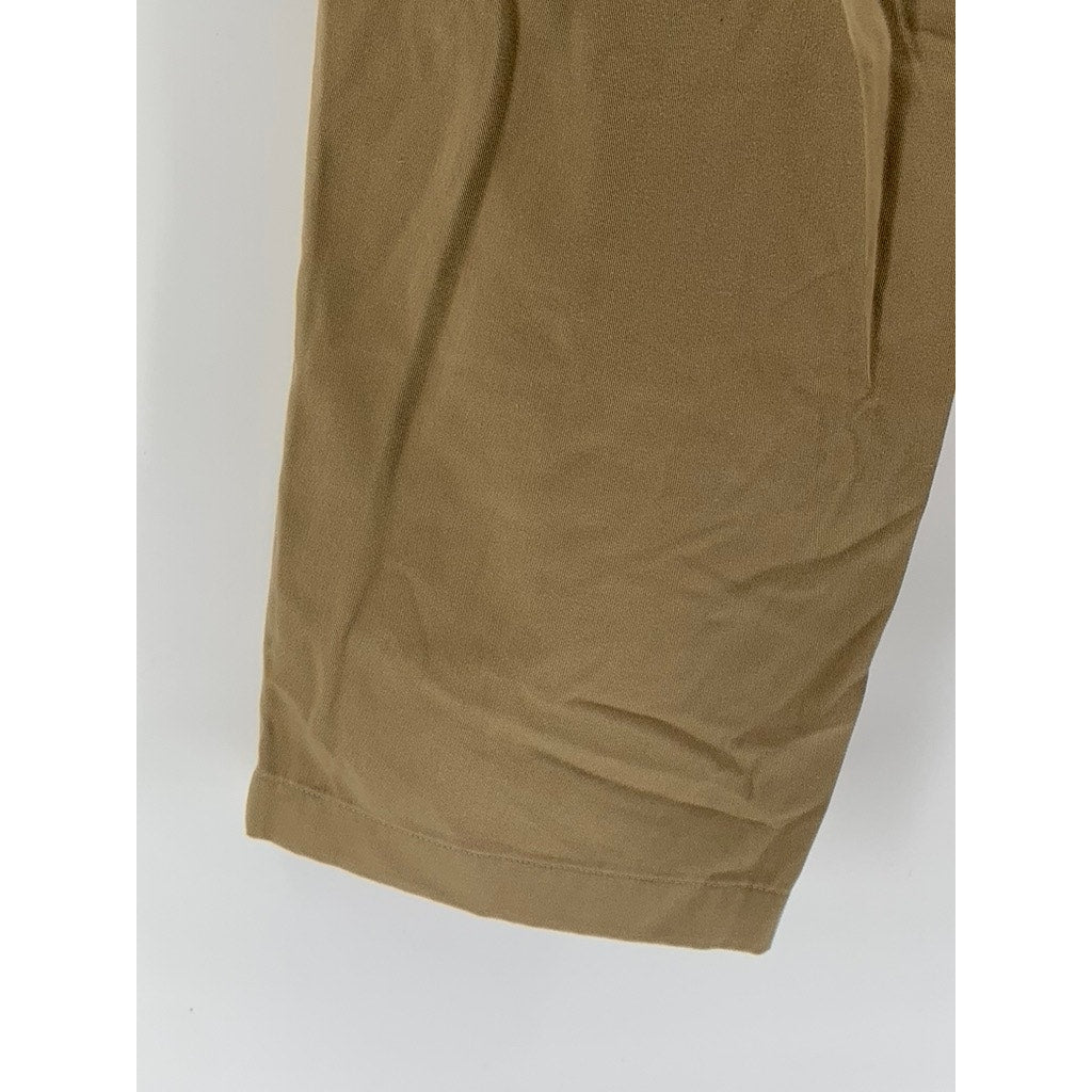 GU Men's Tan Wide-Leg Pleated Baggy Fit Pants SZ M