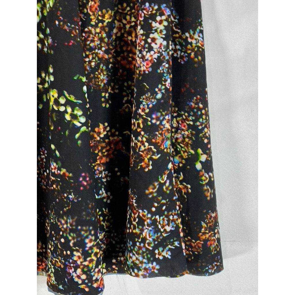 STOCKHOLM ATELIER & OTHER STORIES Women's Black Floral Midi Skirt SZ 6