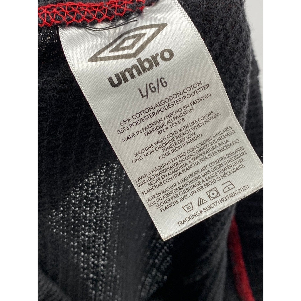 UMBRO Men's Black-Red Thermal Pull-On Underlayer Long Johns SZ L
