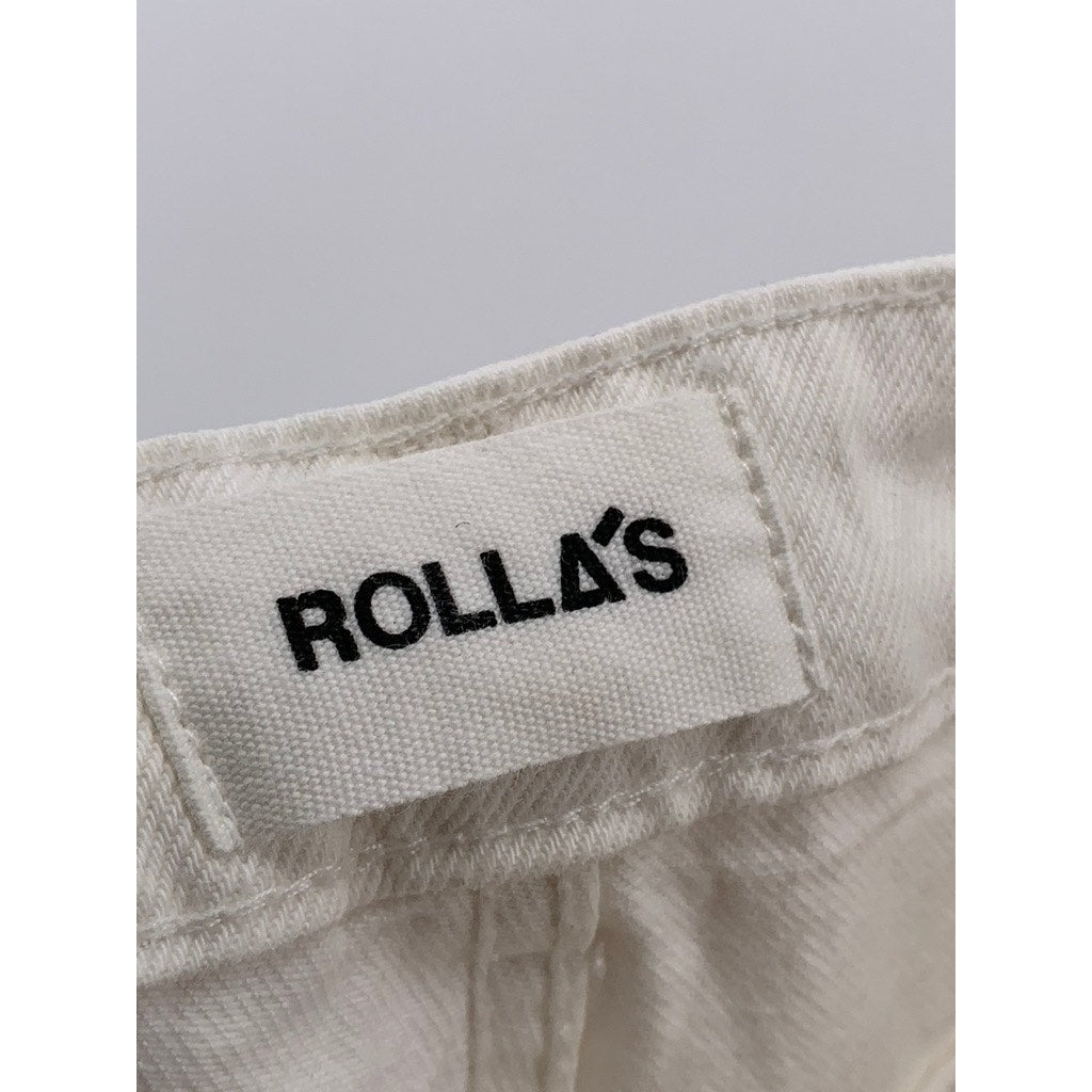 ROLLA'S Women's White Denim Classic Straight Leg High Rise Button-Fly Jeans SZ26