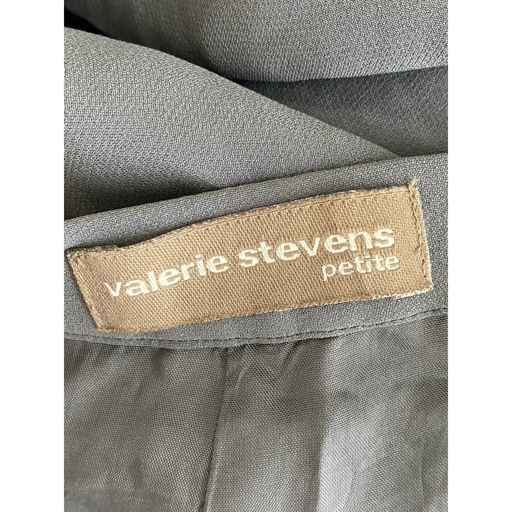 VALERIE STEVENS Women's Vintage Petite Gray Silk Pleated Dress Pant SZ 6P