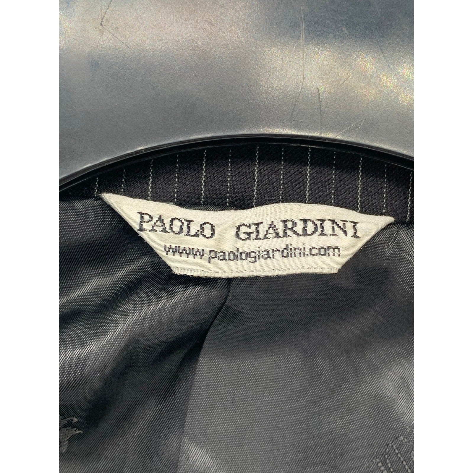 PAOLO GIARDINI Men's Black Pinstripe 3-Button Notch Collar Blazer SZ 40R