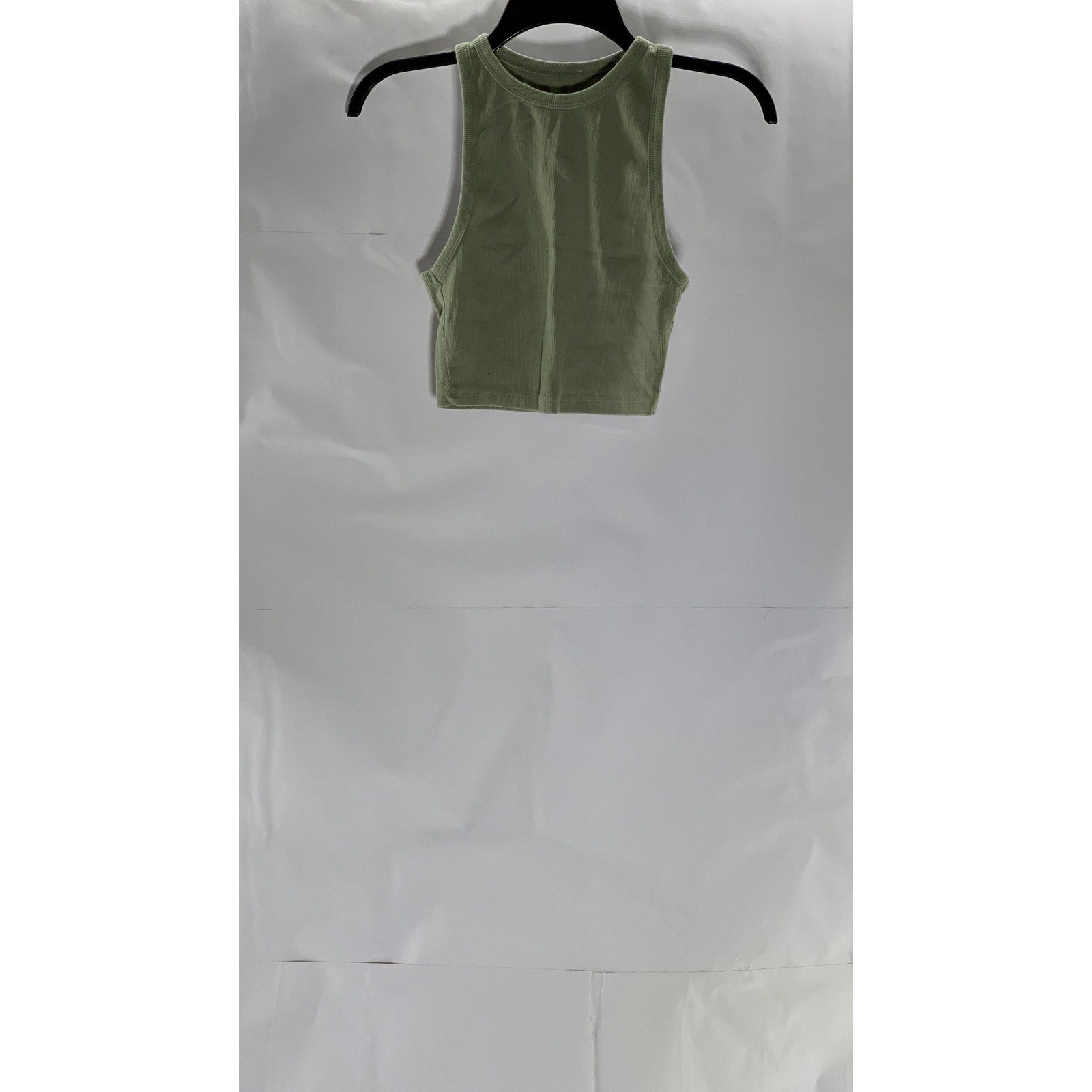 UNBRANDED Women's Gray Sleeveless Ribbed Cropped Tank Top SZ S