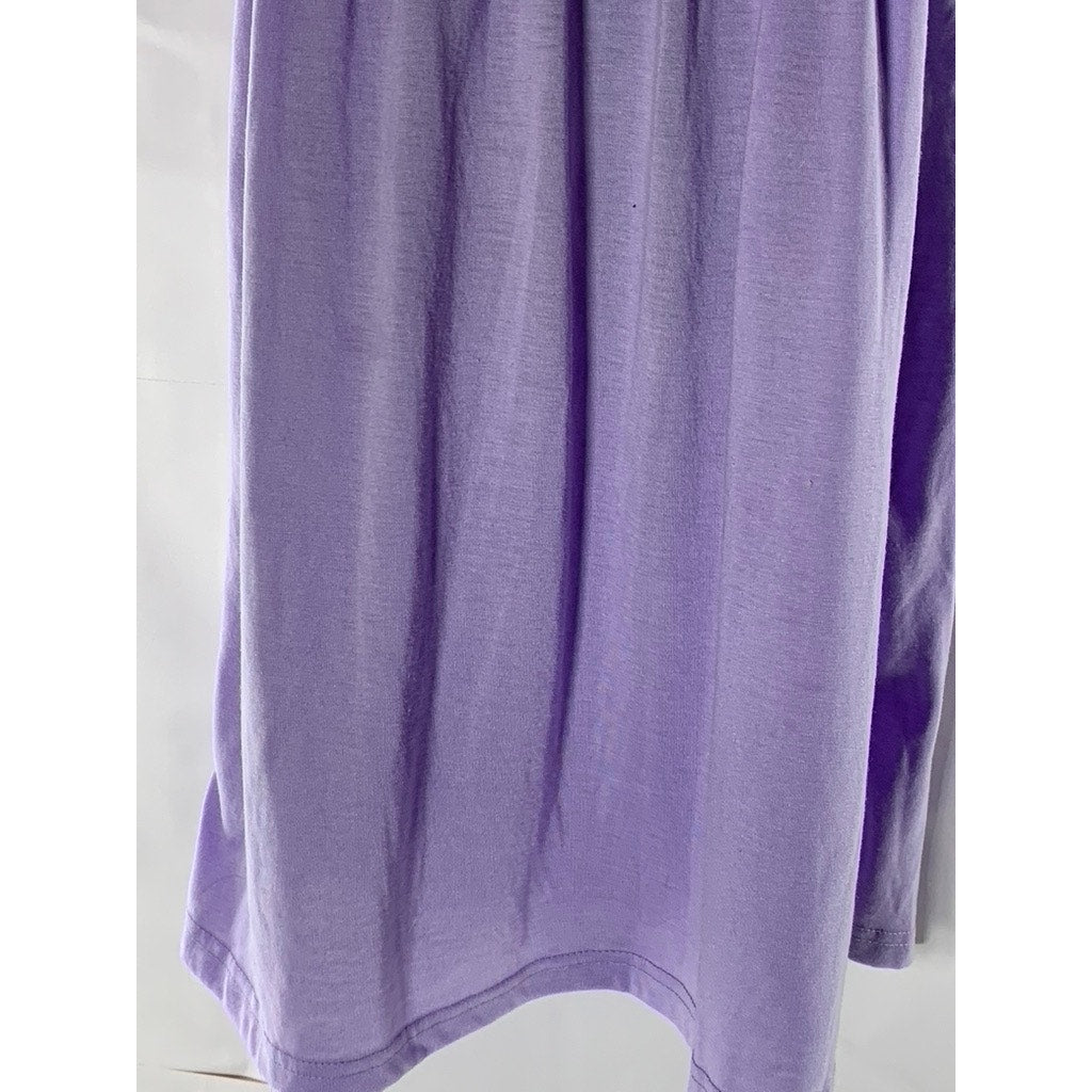 UNBRANDED Women's Purple Straight-Neck Spaghetti Strap A-Line Mini Dress SZ S