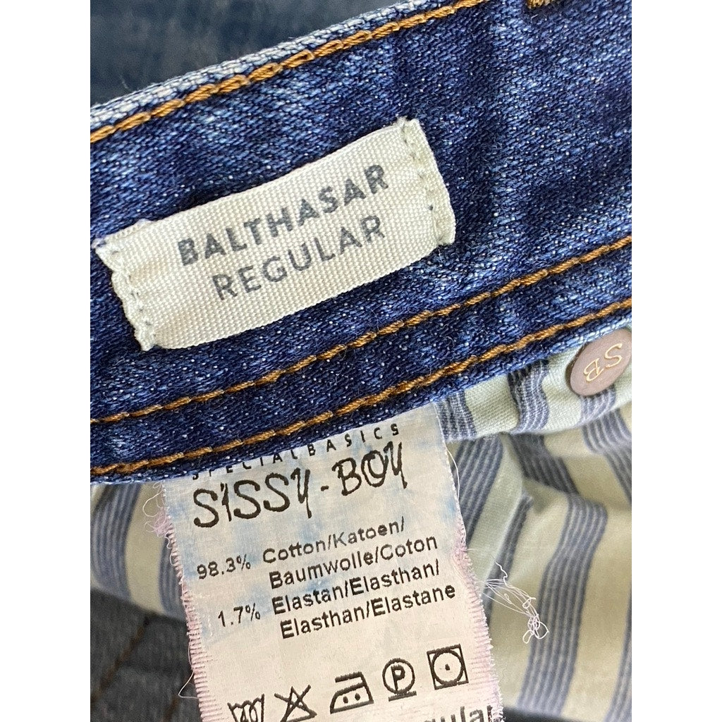 SISSY BOY Men's Dark Blue Denim Balthasar Regular-Fit Straight-Leg Jean SZ 32x32