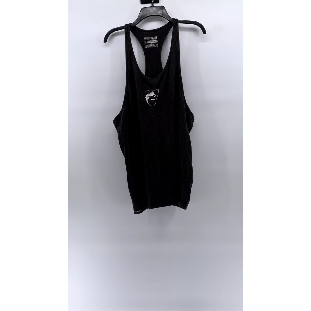 ALPHALETE ATHLETICS Men's Black Scoop-Neck Sleeveless Performance Fit Shirt SZ M