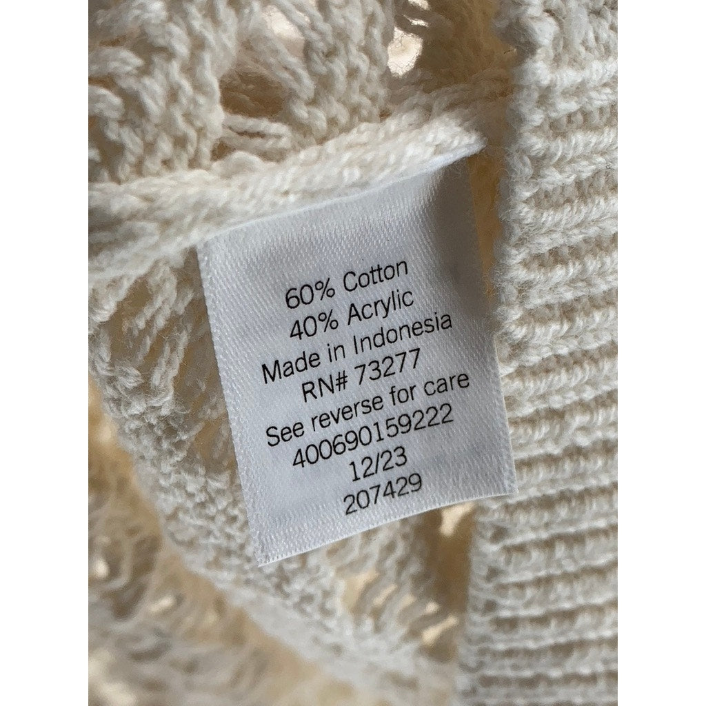 SONOMA GOOD FOR LIFE Women's Cream Open-Knit Button-Up Cardigan SZ 0X