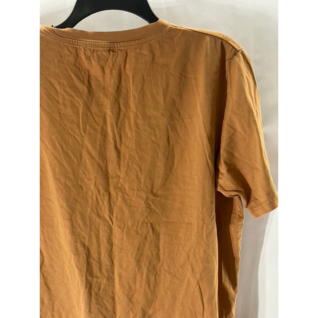 URBAN RESEARCH Men's Orange Solid Crewneck Short Sleeve T-Shirt SZ 40(USM)