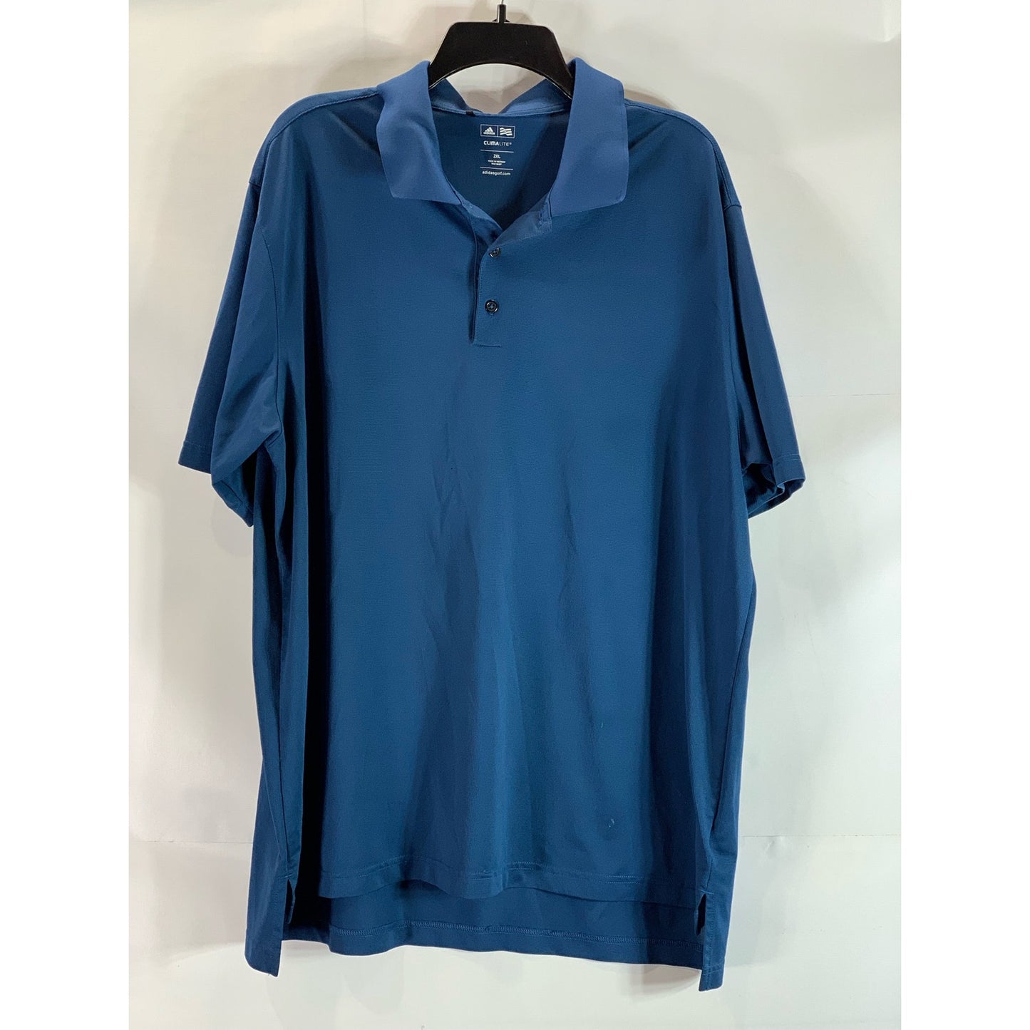 ADIDAS Men's Blue Climalite Textured Regular-Fit Short Sleeve Golf Polo SZ 2XL