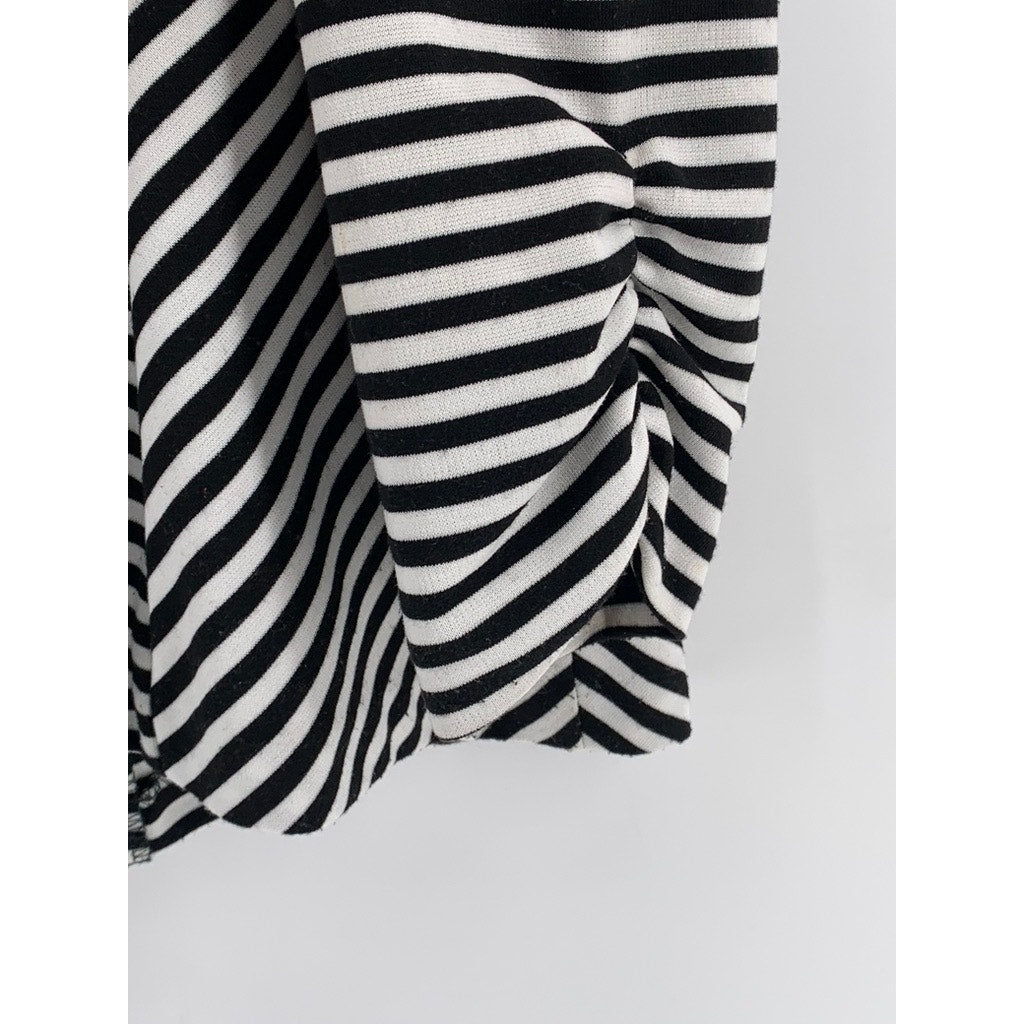DRESSBARN Women's Black-White Striped Double Breasted Blazer SZ XL