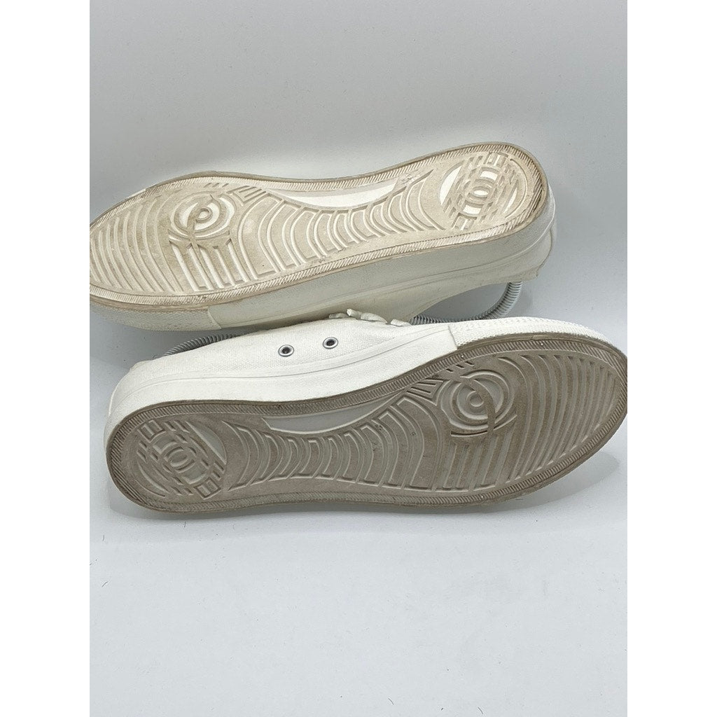 MUJI Women's Off-White Organic Cotton Water-Repellent Casual Sneakers SZ 7