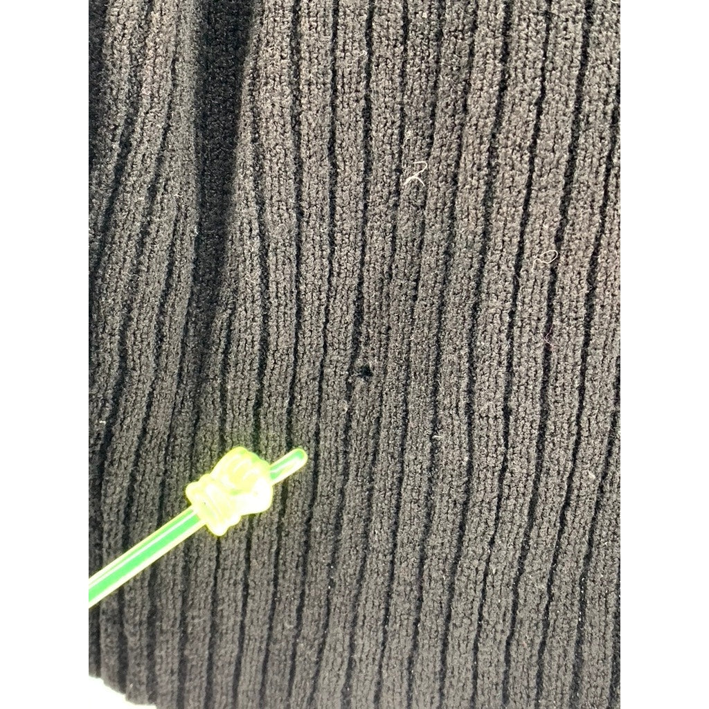 JONES NEW YORK Women's Black Rib Knit Button-Up Cardigan SZ M