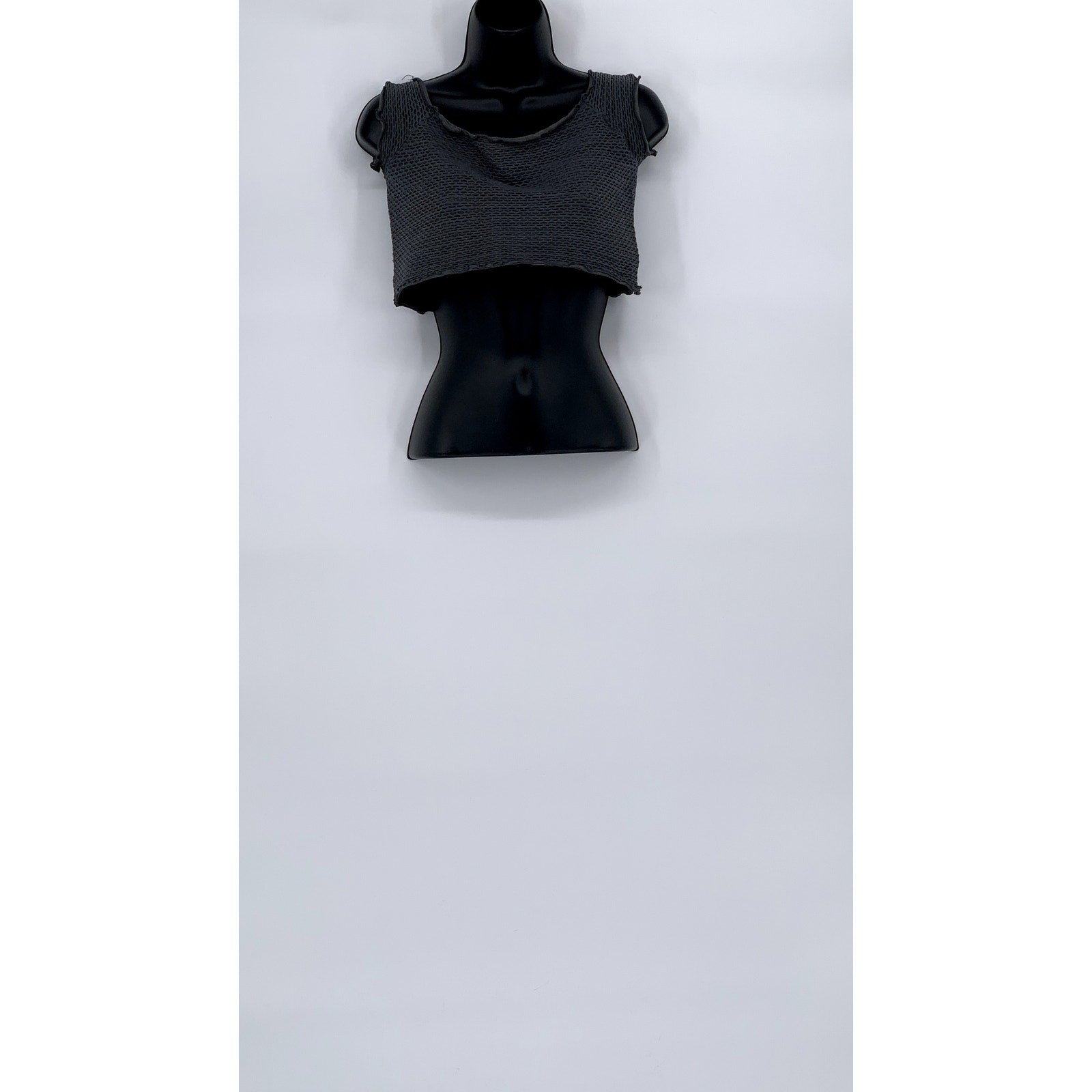 FREE PEOPLE INTIMATELY Women's Dark Gray Textured Crop Tank Top SZ M/L