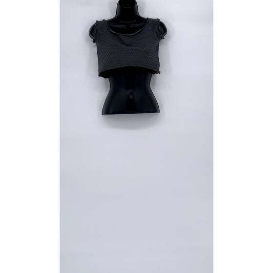 FREE PEOPLE INTIMATELY Women's Dark Gray Textured Crop Tank Top SZ M/L