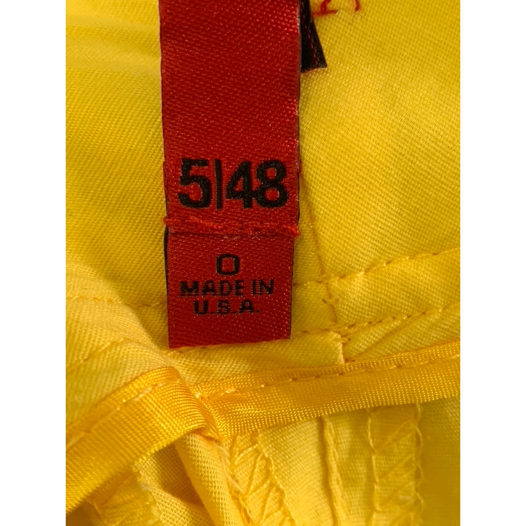 5|48 Women's Yellow Extended Button Casual Shorts SZ 0