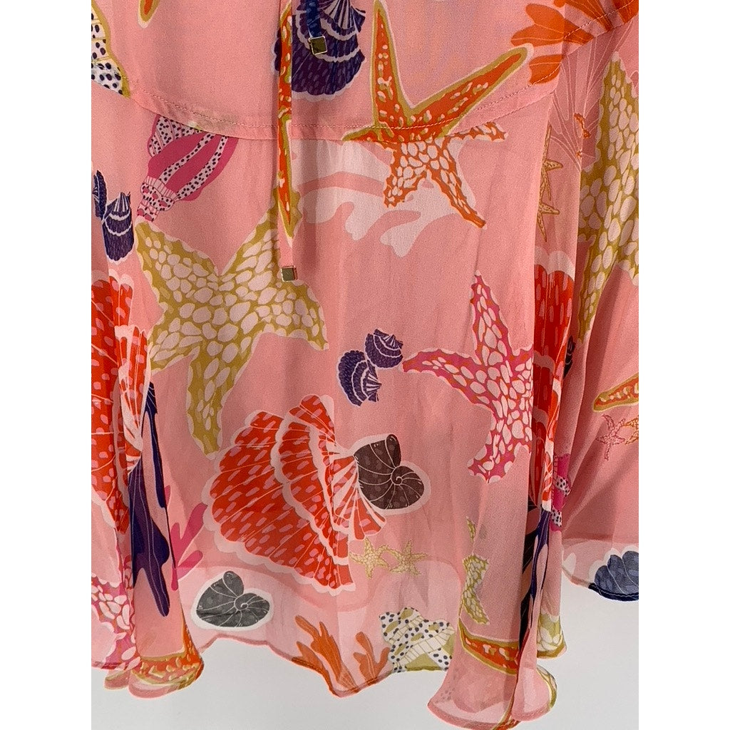 MILLY Women's Pink Eva Seashell Print Mini Dress SZ 8