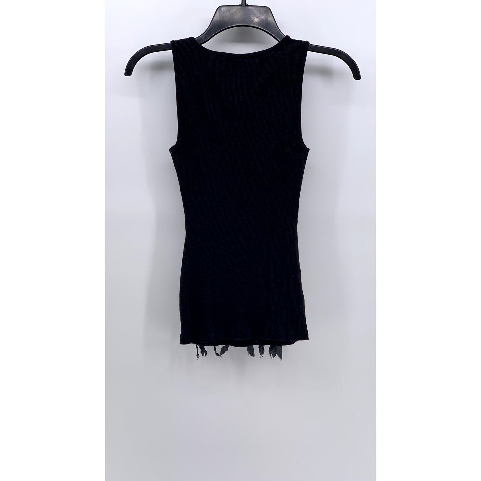 EXPRESS Women's Black Ruffle-Sequin Tank Top SZ 2XS