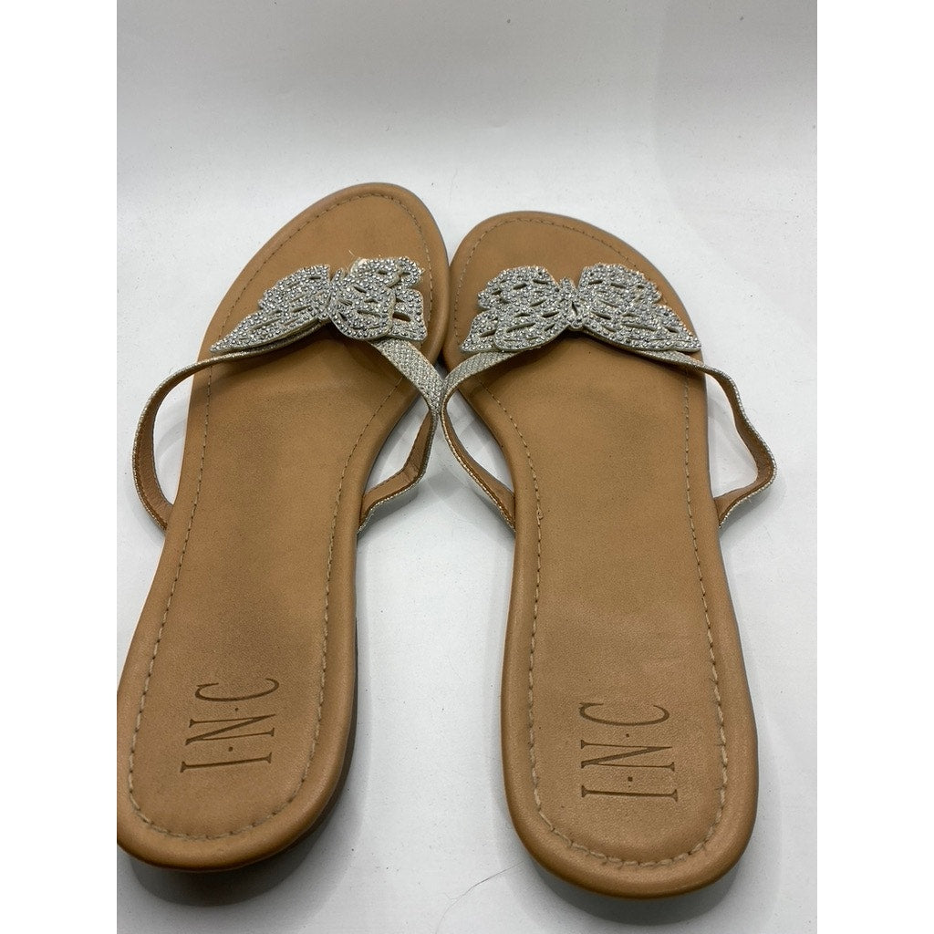INC INTERNATIONAL CONCEPTS Women's Silver Marsha Butterfly Sandals SZ 11