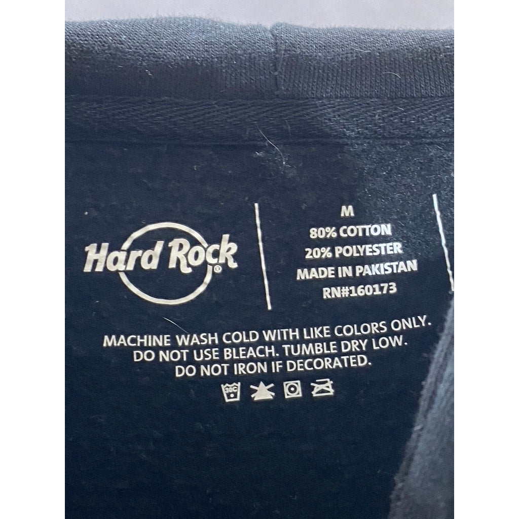 HARD ROCK Men's Black Punta Cana Dominican Republic Graphic Zip-Up Sweater SZ M