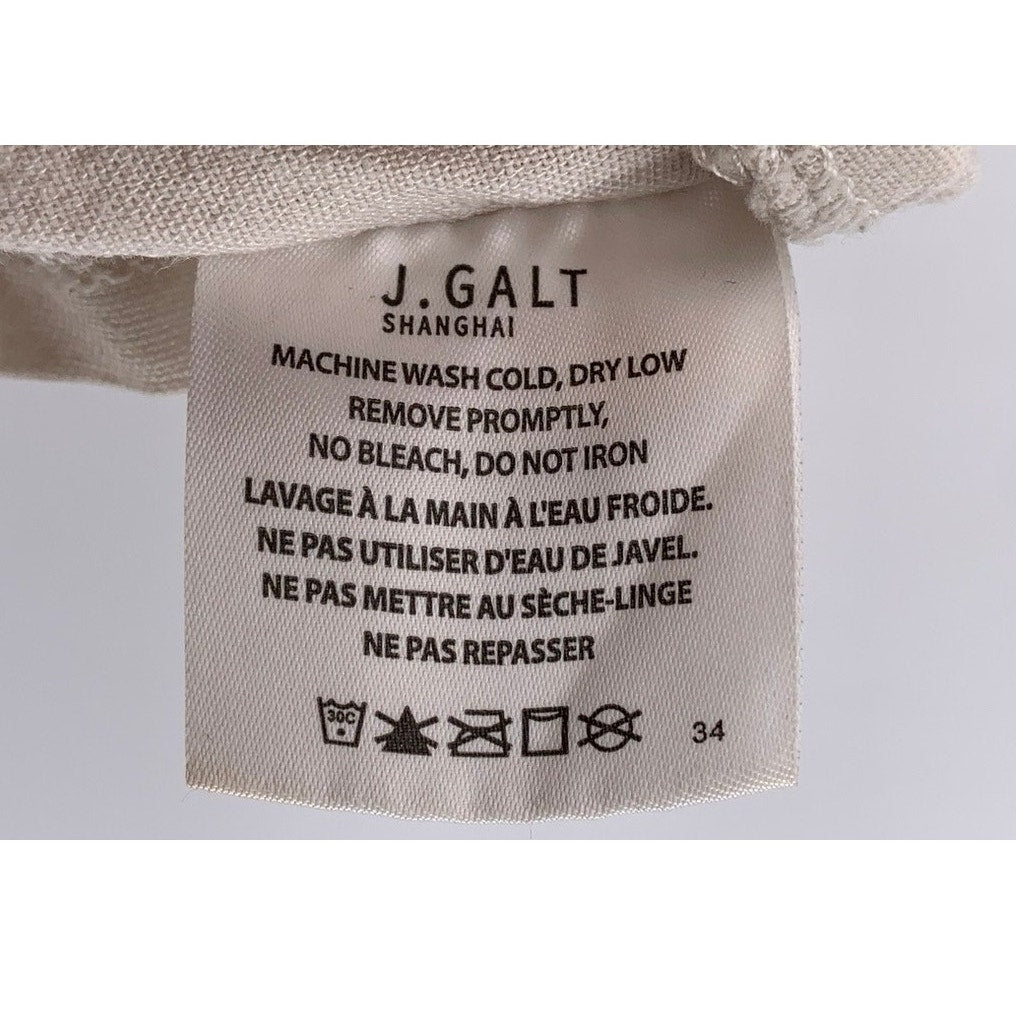 JOHN GALT Women's Off-White Linen-Blend Crop Top SZ OS