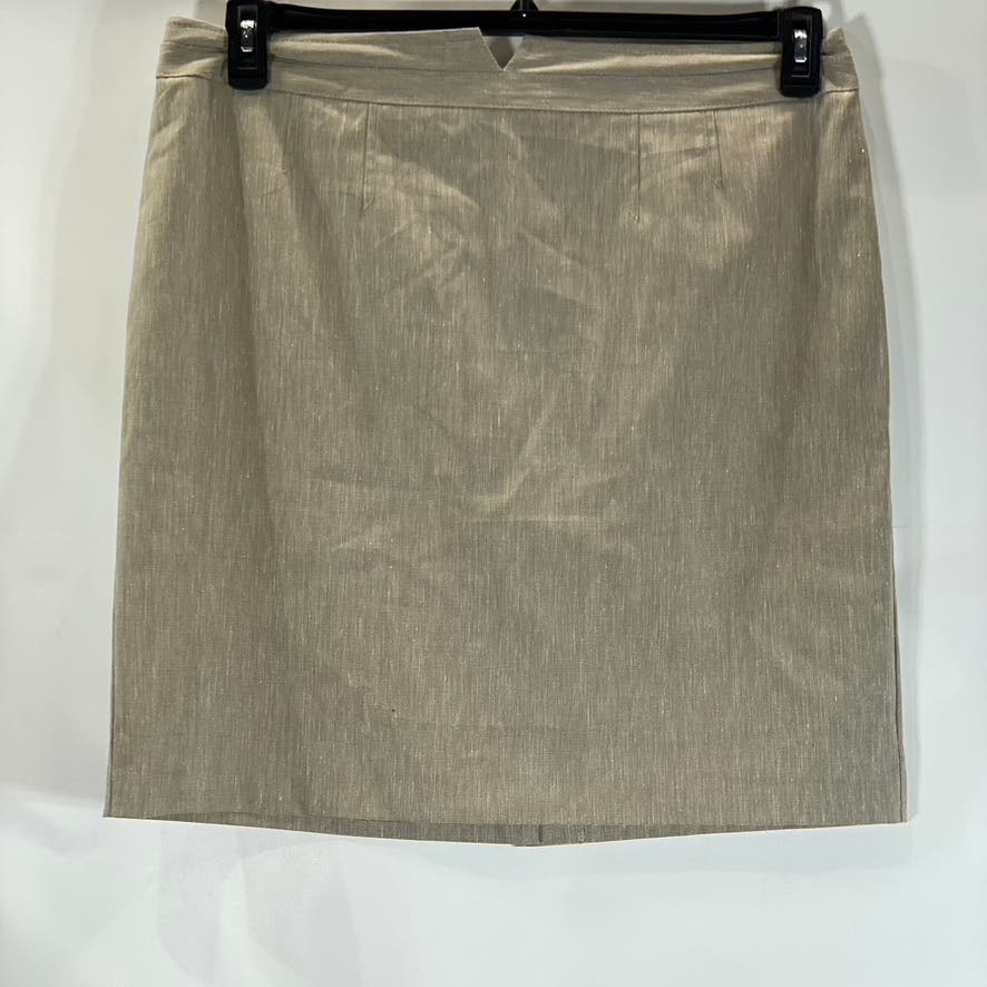 HALOGEN Women's Beige Straight Mini Skirt SZ 16