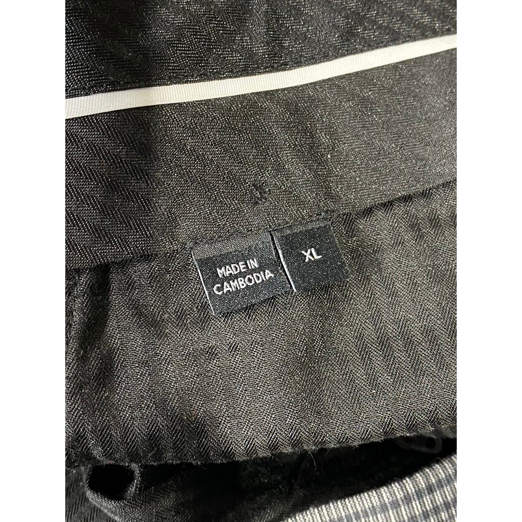 SELECTED HOMME Men's Charcoal Plaid Slight Tapered Jersey Cropped Pants SZ XL