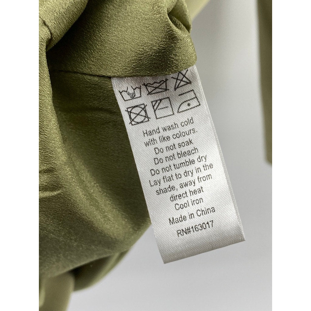 LIONESS Women's Olive Green Button-Up Notch Collar Belted Mini Blazer SZ XS