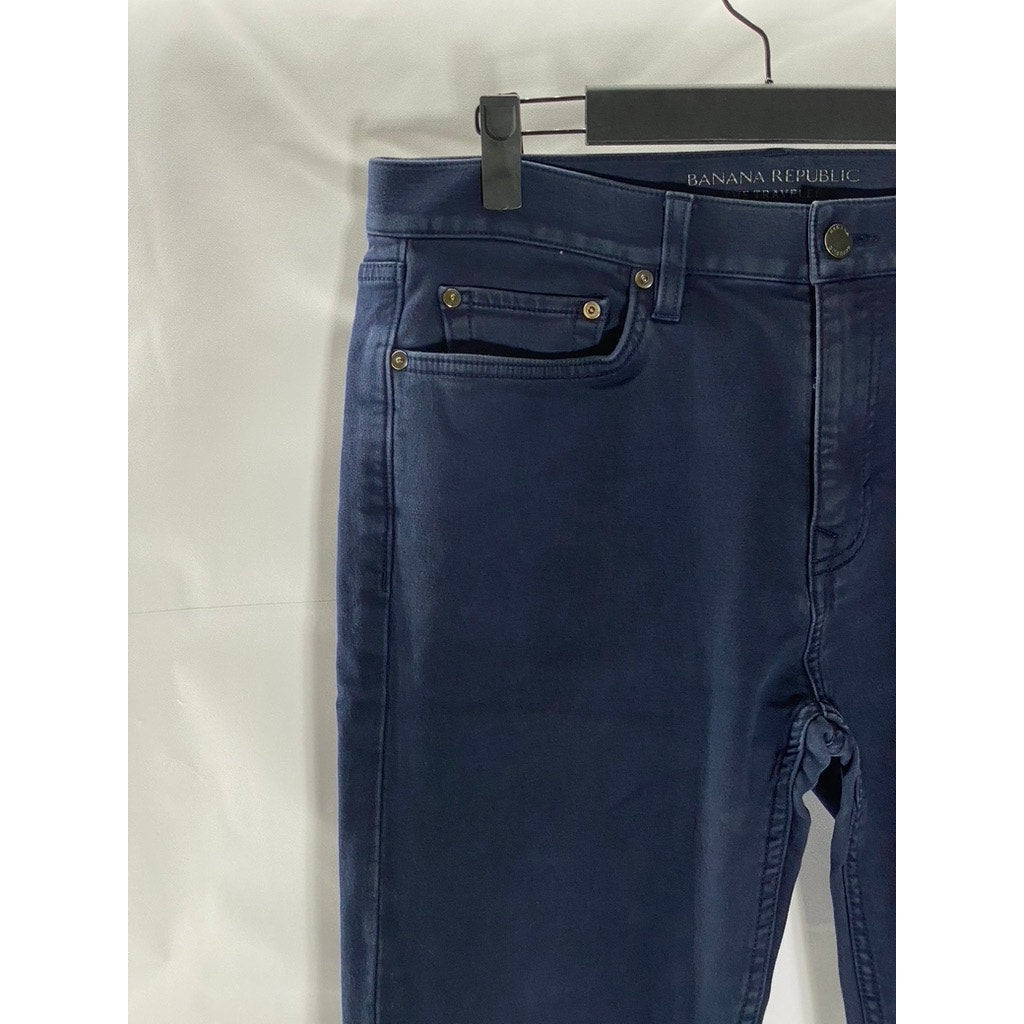 BANANA REPUBLIC Men's Dark Navy Slim-Fit Aiden Traveler Five-Pocket Pant SZ32X32