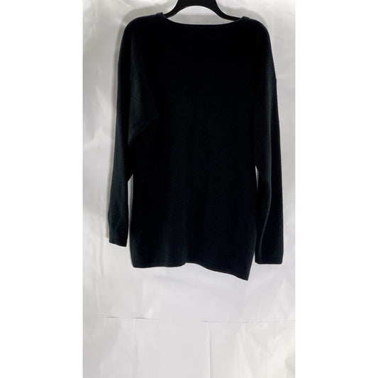 TSE Women's Black Crewneck Knit Pure Cashmere Pullover Sweater SZ M