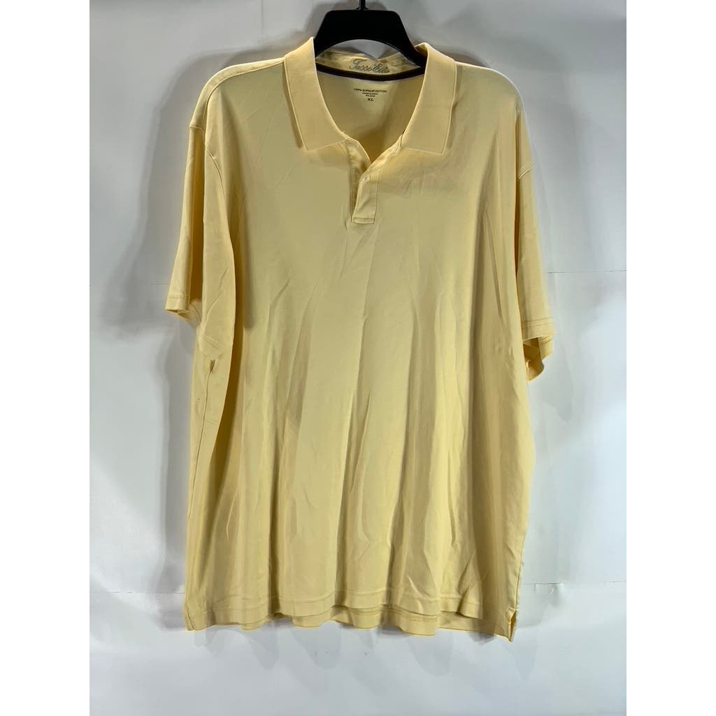 TASSO ELBA Men's Yellow Supima Cotton Short Sleeve Polo Shirt SZ XL