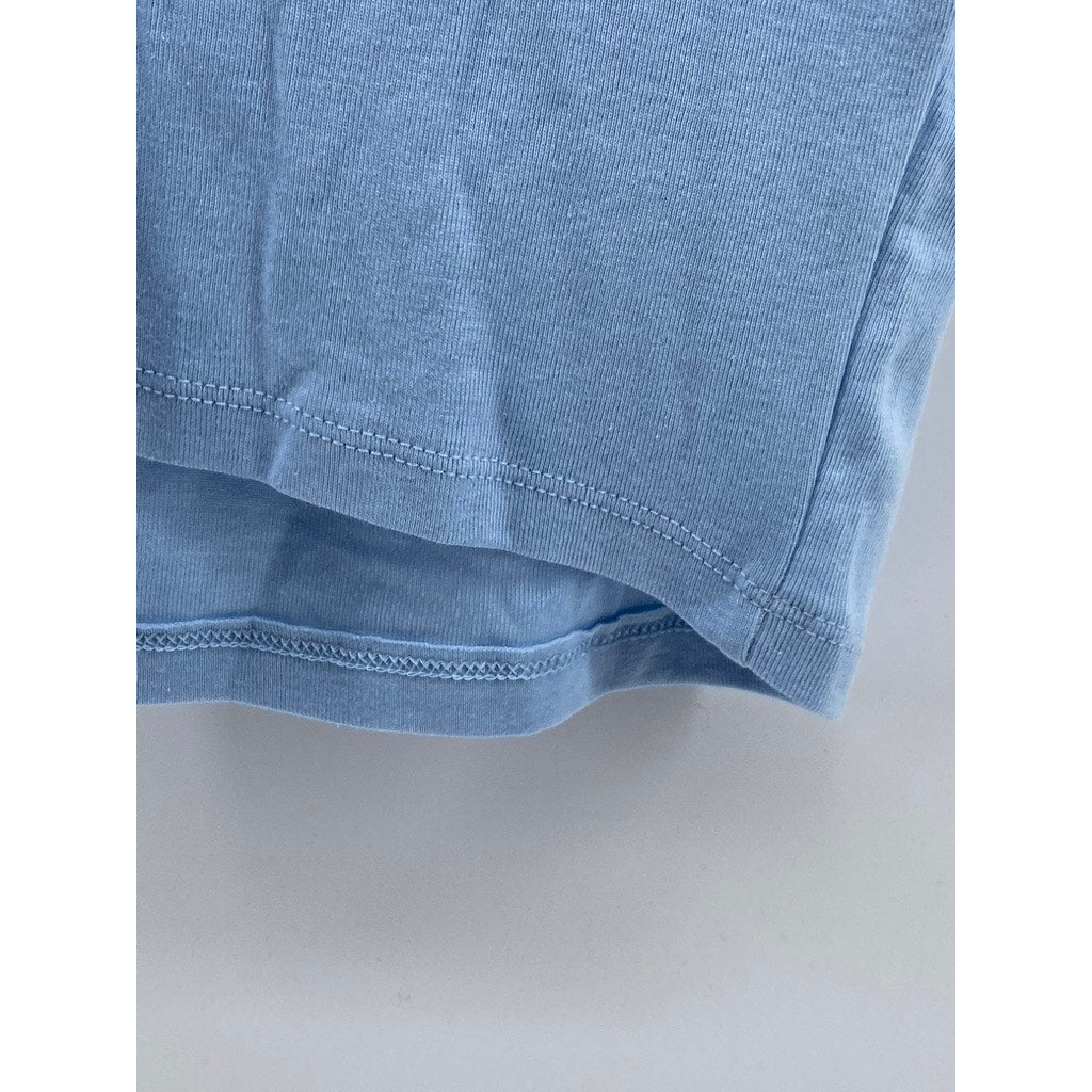 BELLA + CANVAS Women's Light Blue Embroidered Logo Stretch-Fit Cropped Tank SZ S