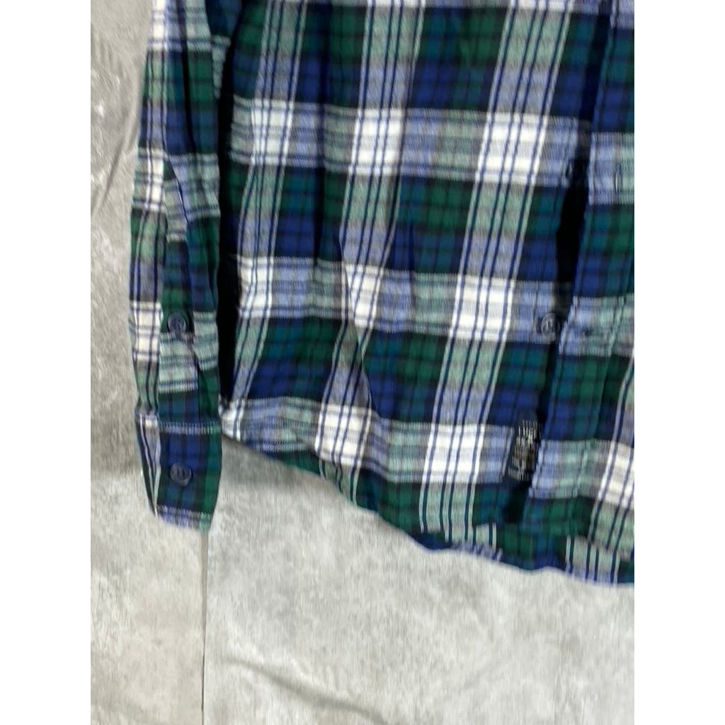 LUCKY BRAND Men's Green Plaid Humboldt Workwear Button-Up Long Sleeve Shirt SZ L