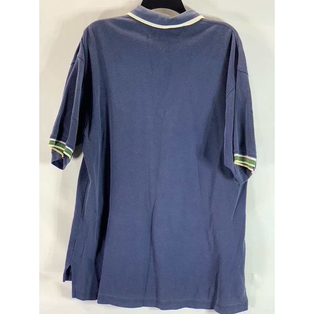 TOMMY HILFIGER Men's Navy Vintage Short Sleeve Polo Shirt SZ L
