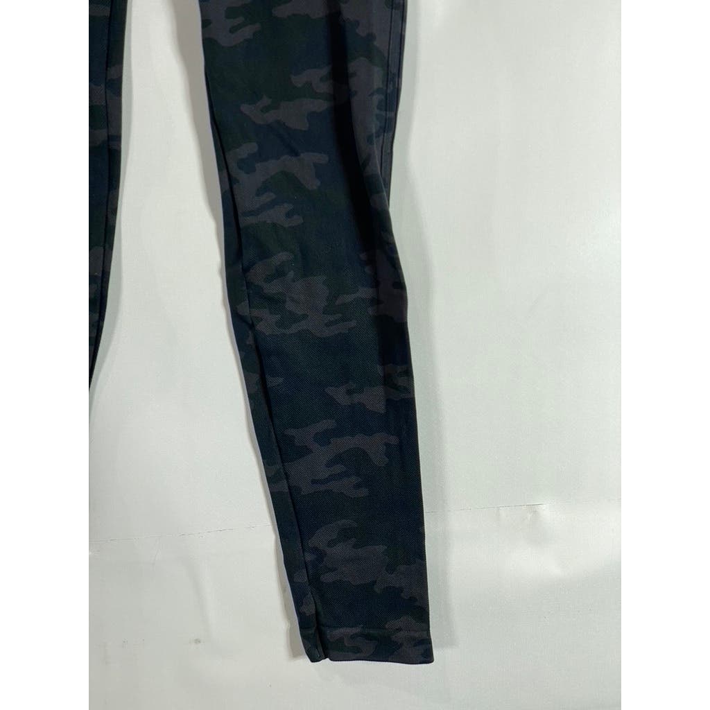 SPANX Women's Black Camo Stretch EcoCare Seamless Pull-On Leggings SZ L