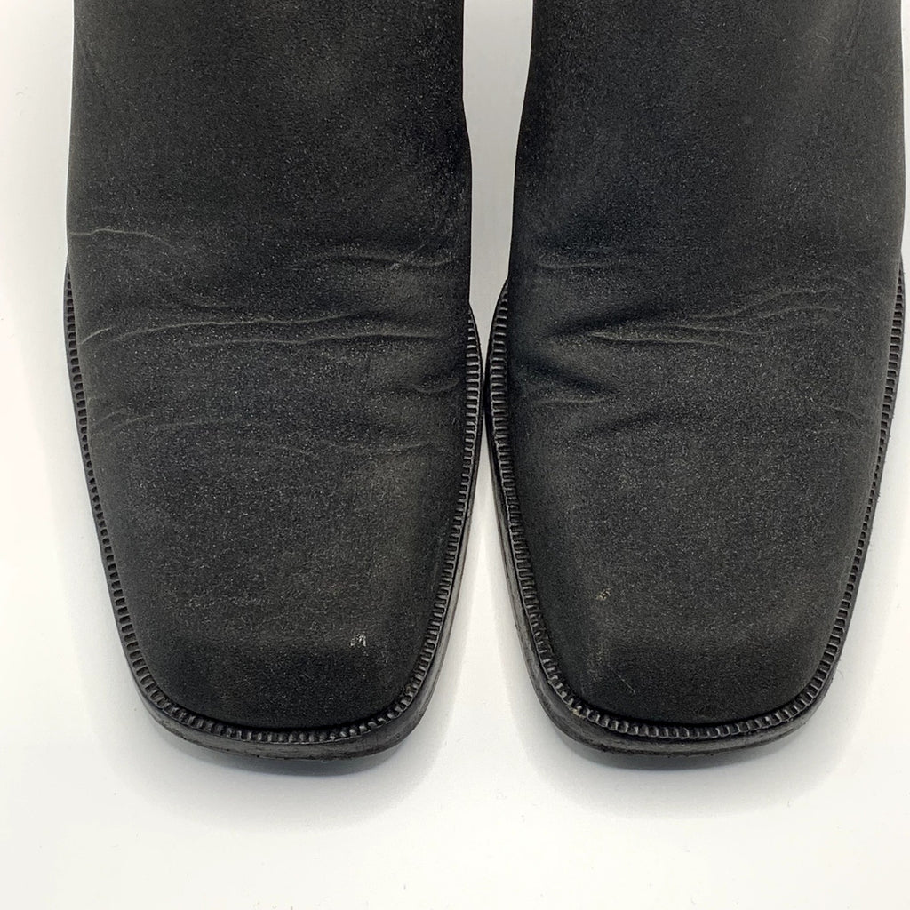 NODALETO Women's Black Shimmer Bulla Square-Toe Block-Heel Mules SZ 7