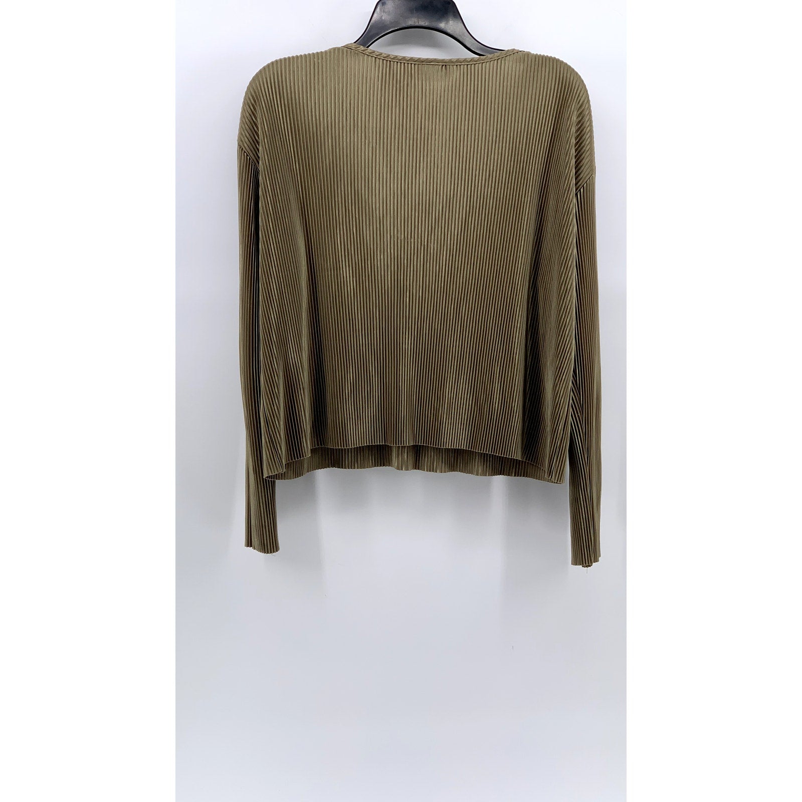 JOULE ENERGY Women's Tan Ribbed Long Sleeve Scoop-Neck Top SZ L