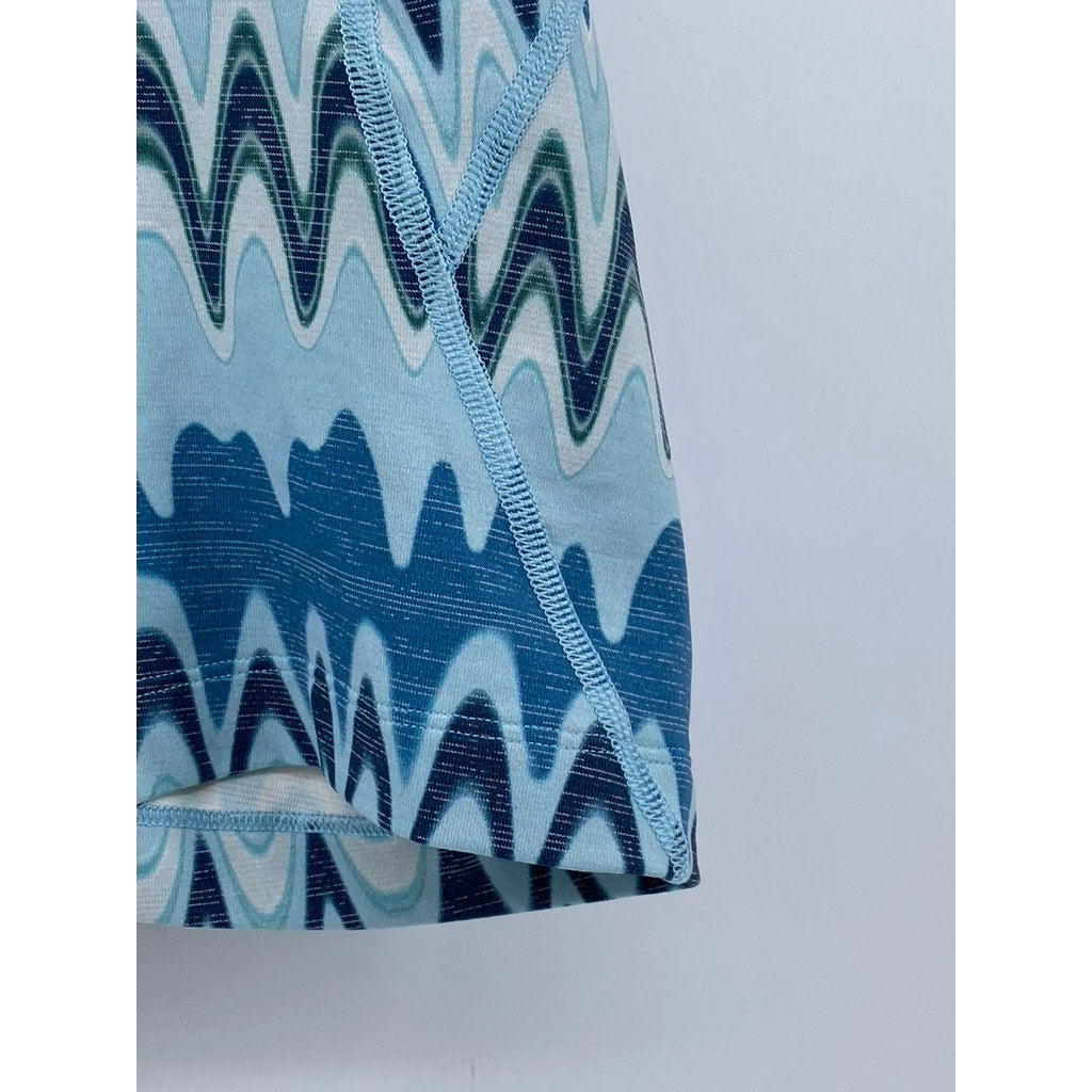 OUTDOOR VOICES Women's Blue Printed TechSweat 5" Thrive Biker Shorts SZ XS