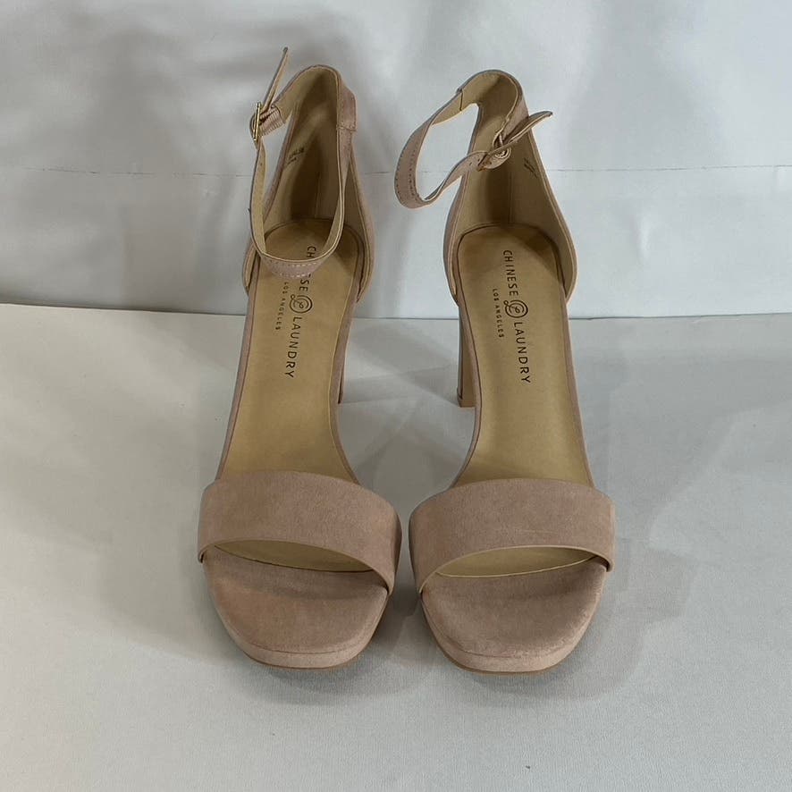 CHINESE LAUNDRY Women's Dark Nude Timi Ankle-Strap Square-Toe Dress Sandal SZ 10