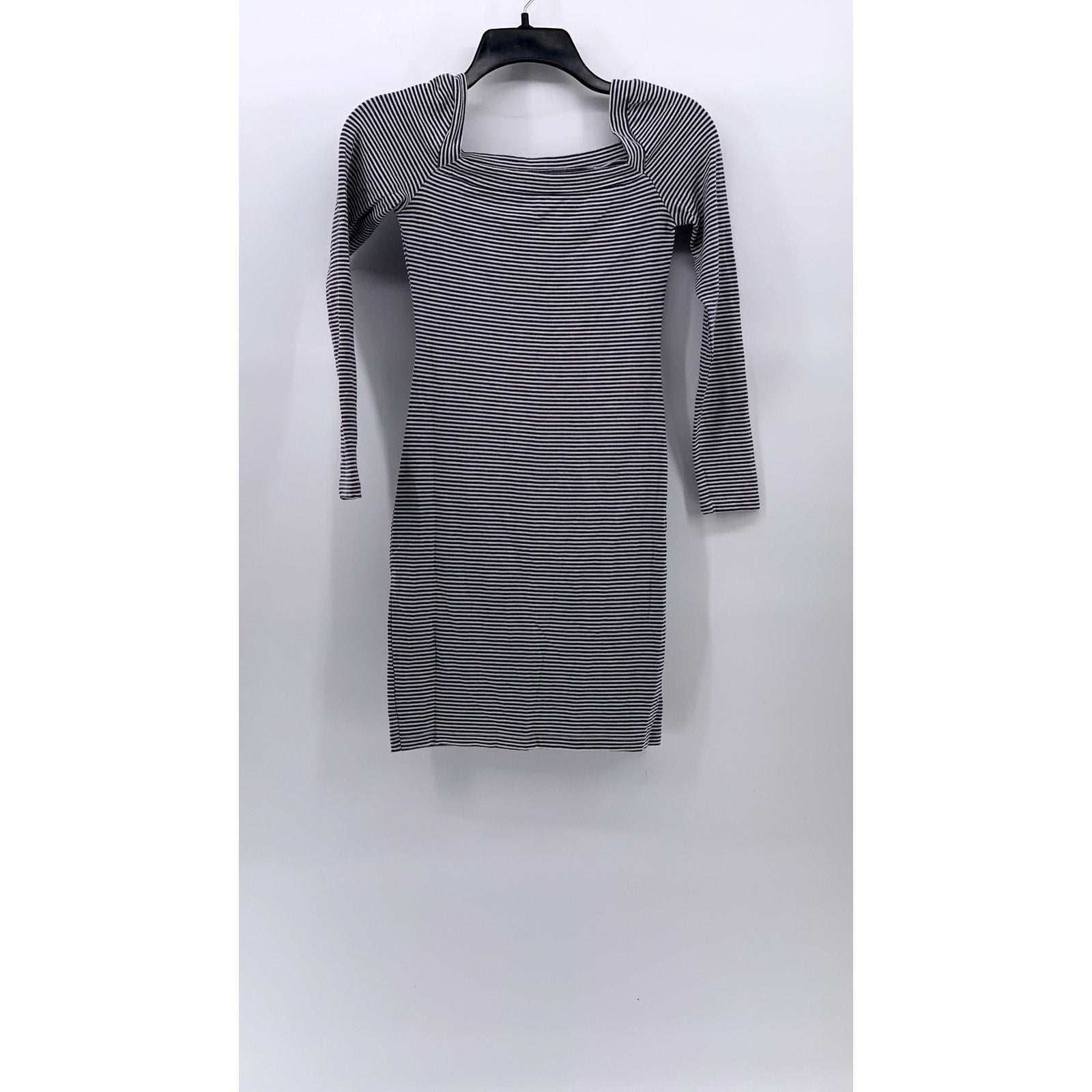 URBAN OUTFITTERS Women's Blue-White Striped Straight-Neck Bodycon Dress SZ XS